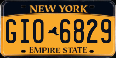 NY license plate GIO6829