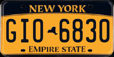 NY license plate GIO6830