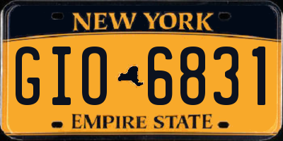 NY license plate GIO6831