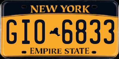 NY license plate GIO6833