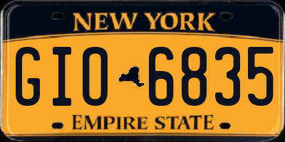 NY license plate GIO6835
