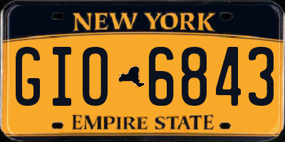 NY license plate GIO6843