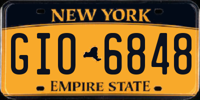 NY license plate GIO6848