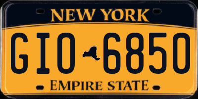 NY license plate GIO6850