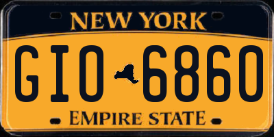 NY license plate GIO6860
