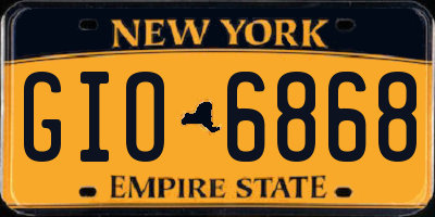 NY license plate GIO6868