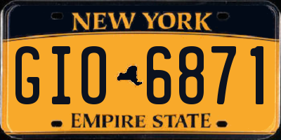 NY license plate GIO6871