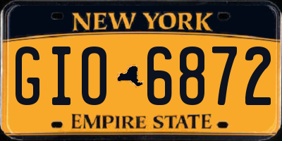 NY license plate GIO6872