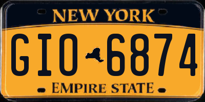 NY license plate GIO6874
