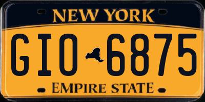 NY license plate GIO6875