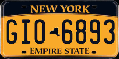 NY license plate GIO6893