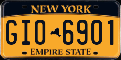 NY license plate GIO6901