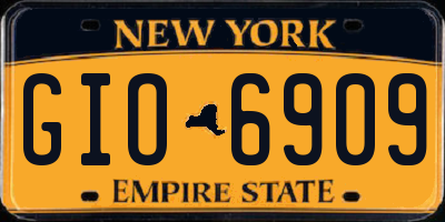 NY license plate GIO6909