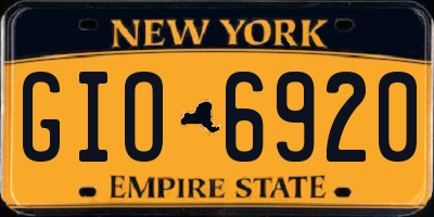 NY license plate GIO6920