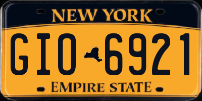 NY license plate GIO6921