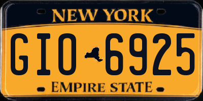 NY license plate GIO6925