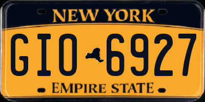NY license plate GIO6927