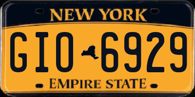 NY license plate GIO6929