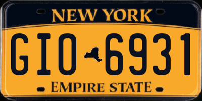 NY license plate GIO6931