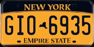 NY license plate GIO6935