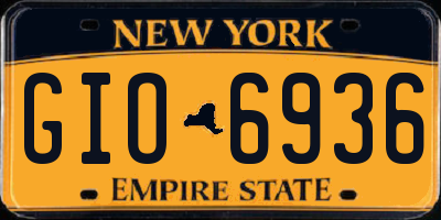 NY license plate GIO6936