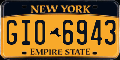NY license plate GIO6943