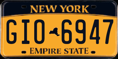 NY license plate GIO6947