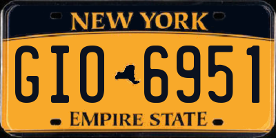 NY license plate GIO6951