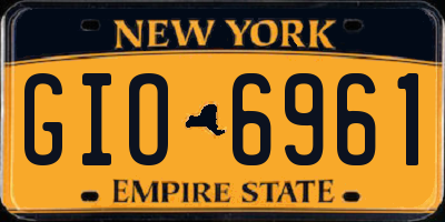 NY license plate GIO6961