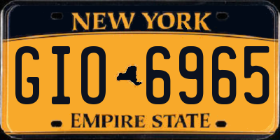 NY license plate GIO6965