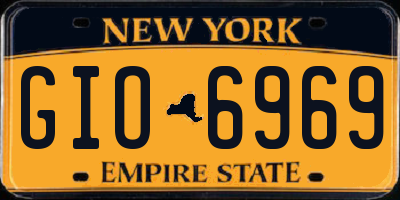 NY license plate GIO6969