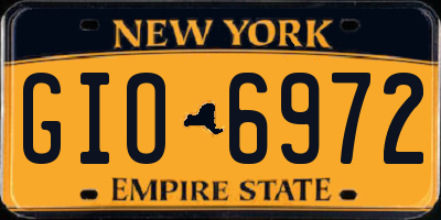 NY license plate GIO6972