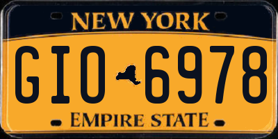 NY license plate GIO6978