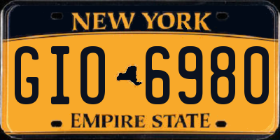 NY license plate GIO6980