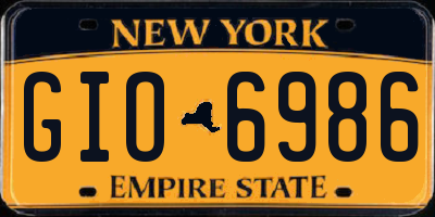 NY license plate GIO6986