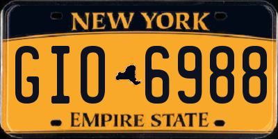 NY license plate GIO6988