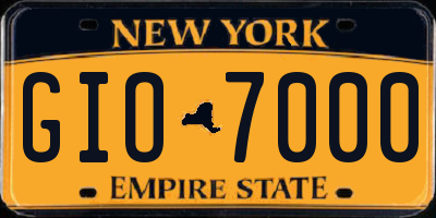 NY license plate GIO7000
