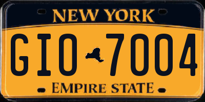 NY license plate GIO7004