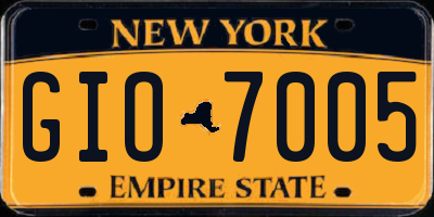 NY license plate GIO7005