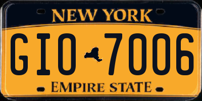 NY license plate GIO7006
