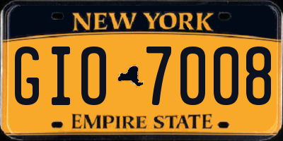 NY license plate GIO7008