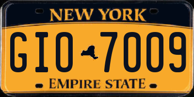 NY license plate GIO7009
