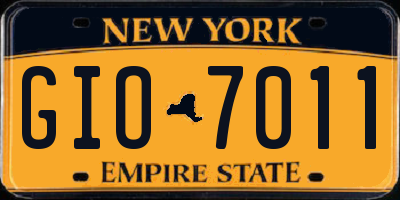 NY license plate GIO7011