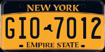 NY license plate GIO7012