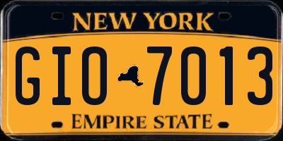 NY license plate GIO7013