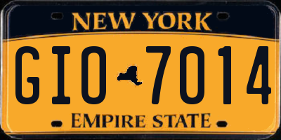 NY license plate GIO7014