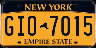 NY license plate GIO7015
