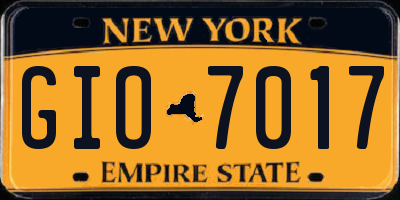 NY license plate GIO7017