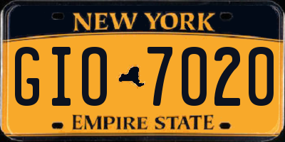 NY license plate GIO7020