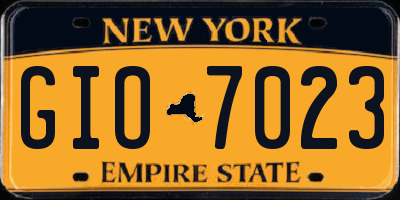 NY license plate GIO7023